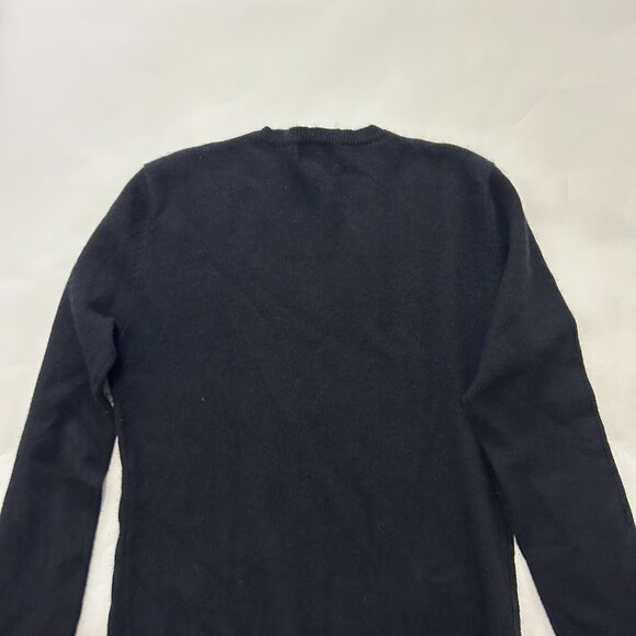 Vintage trixie + LULU 100% Cashmere sweater womens sz M Black v neck long sleeve - Picture 9 of 12